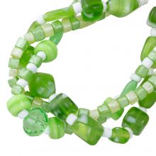 Bead Mix - Glass Beads  (3 - 11 x 4 - 11 mm) Paris Green (125 pcs)