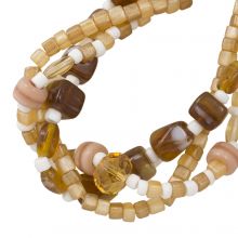 Bead Mix - Glass Beads  (3 - 11 x 4 - 11 mm) Fawn (125 pcs)
