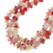 Bead Mix - Glass Beads (6 - 8 x 3 - 5 mm) Crimson (125 pcs)