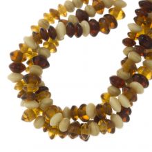Bead Mix - Glass Beads (6 - 8 x 3 - 5 mm) Amber (125 pcs)