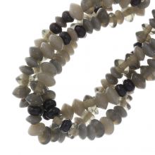 Bead Mix - Glass Beads (6 - 8 x 3 - 5 mm) Ash Grey (125 pcs)