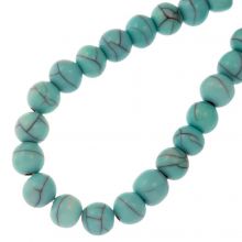 Glass Beads (8 mm) Blue Turquoise (23 pcs)