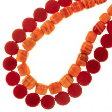 Bead Mix - Glass Beads (7 - 9 x 6 - 10 mm) Molten Lava (47 pcs)