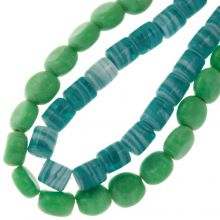 Bead Mix - Glass Beads (7 - 9 x 6 - 10 mm) Baltic Green  (47 pcs)