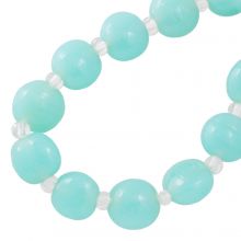 Glass Beads (12 - 14 x 6.5 - 9 mm) Turquoise (12 pcs)