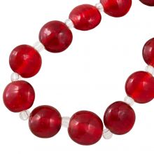 Glass Beads (12 - 14 x 6.5 - 9 mm) Garnet  (12 pcs)