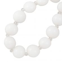 Glass Beads (12 - 14 x 6.5 - 9 mm) Whisper White (12 pcs)