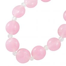 Glass Beads (12 - 14 x 6.5 - 9 mm) Fairy Tale Pink (12 pcs)
