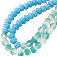 Bead Mix - Glass Beads (7.5 - 8 x 6 - 7 mm) Pool Blue (54 pcs)