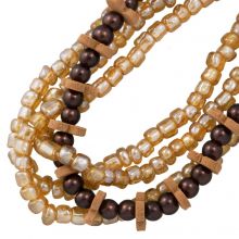 Bead Mix - Seed & Glass Beads (3.5 - 4 mm) Bronze Metallic (435 pcs)