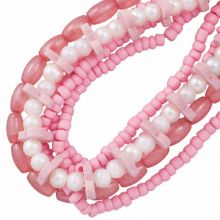 Bead Mix - Seed & Glass Beads (2 - 7 x 2.5 - 4.5 mm) Lilac Sachet (600 pcs)