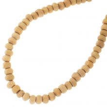 Wooden Beads (4 - 5 x 2.5 - 3 mm) Beige (60 pcs)