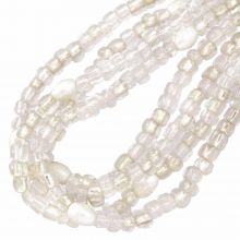 Bead Mix - Seed & Glass Beads (3 - 4 mm) Transparent White Pearl (800 pcs)