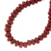 Ceramic Beads  (8 - 9 x 4 - 5 mm) Marsala Red (37 pcs)