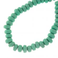 Ceramic Beads  (8 - 9 x 4 - 5 mm) Neptune Green (37 pcs)