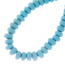 Ceramic Beads  (8 - 9 x 4 - 5 mm) Blue Topaz (37 pcs)