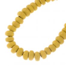 Ceramic Beads  (8 - 9 x 4 - 5 mm) Misted Yellow (37 pcs)