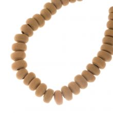 Ceramic Beads  (8 - 9 x 4 - 5 mm) Matte Mocha Mousse (37 pcs)