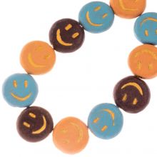 Ceramic Beads Smiley (17 x 6 mm) Mix Color (11 pcs)