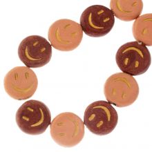 Ceramic Beads Smiley (17 x 6 mm) Red Mix (11 pcs)