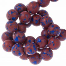 Czech Speckled Glass Beads (6 mm) Red Ochre (25 pcs)