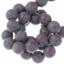 Czech Speckled Glass Beads (6 mm) Opal Grey (25 pcs)