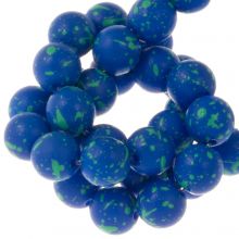 Czech Speckled Glass Beads (6 mm) Nebulas Blue (25 pcs)