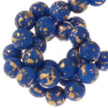 Czech Speckled Glass Beads (6 mm) Palace Blue (25 pcs)