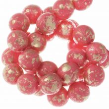 Czech Speckled Glass Beads (6 mm) Burnt Coral (25 pcs)