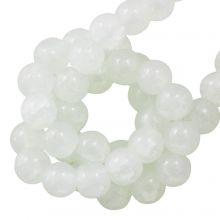 Crackle Glass Beads (6 mm) Creamy White (140 pcs)