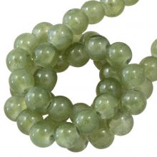 Crackle Glass Beads (6 mm) Dark Khaki (140 pcs)