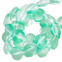 Glass Beads Heart (8 x 8 x 4 mm) Aquamarine (45 pcs)