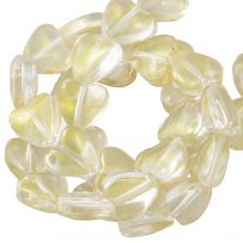 Glass Beads Heart (8 x 8 x 4 mm) Yellow Gold (45 pcs)