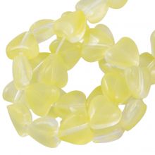 Glass Beads Heart (8 x 8 x 4 mm) Yellow (45 pcs)
