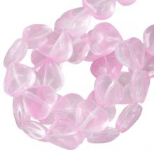 Glass Beads Heart (8 x 8 x 4 mm) Baby Pink (45 pcs)