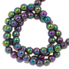 Electroplated Glass Beads (2 mm) Multi Color Purple (170 pcs)
