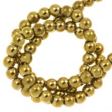 Electroplated Glass Beads (2 mm) Light Gold (170 pcs)