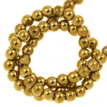 Electroplated Glass Beads (2 mm) Gold (170 pcs)