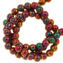 Electroplated Glass Beads (2 mm) Multi Color Pink (170 pcs)