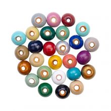 Wooden Beads (8 mm) Mix Color (25 pcs)