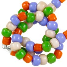 Bead Mix - Glass Beads (6 - 8 x 4 - 5 mm) Vibrant Retro (75 pcs)