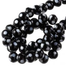 Glass Beads Lampwork Dots (8 x 9 mm) Black (25 pcs)