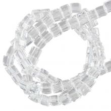 Glass Beads Cube (3 x 3 mm) Crystal (53 pcs)