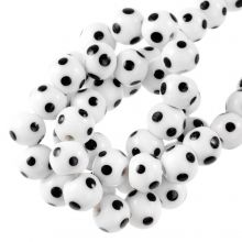 Glass Beads Lampwork Dots (8 x 9 mm) White (25 pcs)