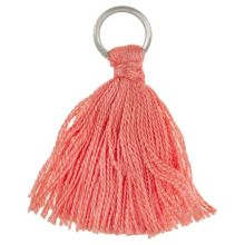 Tassels (35 x 7 mm) Coral Peach / Antique Silver (5 pcs)