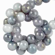 Electroplated Glass Beads (8 mm) Slate Grey (100 pcs)