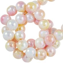 Electroplated Glass Beads (8 mm) Gold Pastel (100 pcs)