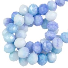 Electroplated Faceted Rondelle Beads (8 x 6 mm) Light Sky Blue (65 pcs)