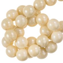 Czech Glass Beads (4 mm) Chalk White Champagne Luster (50 pcs)