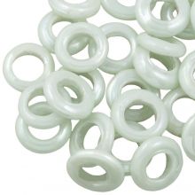 Closed Glass Rings (outer size 14 mm, inner size 8 mm) White Mint (25 pcs)